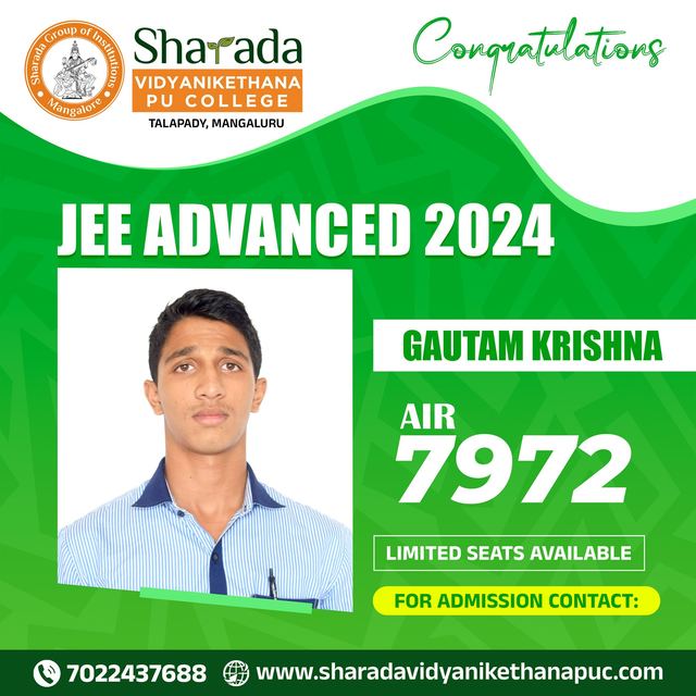 Gautam Krishna, JEE Advanced 2024, All India Rank 7972