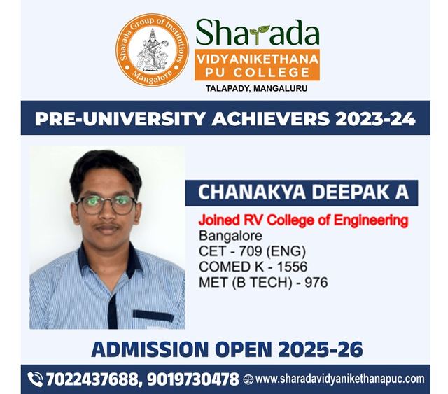 Chanakya Deepak A, joined RV College of Engineering, Bengaluru