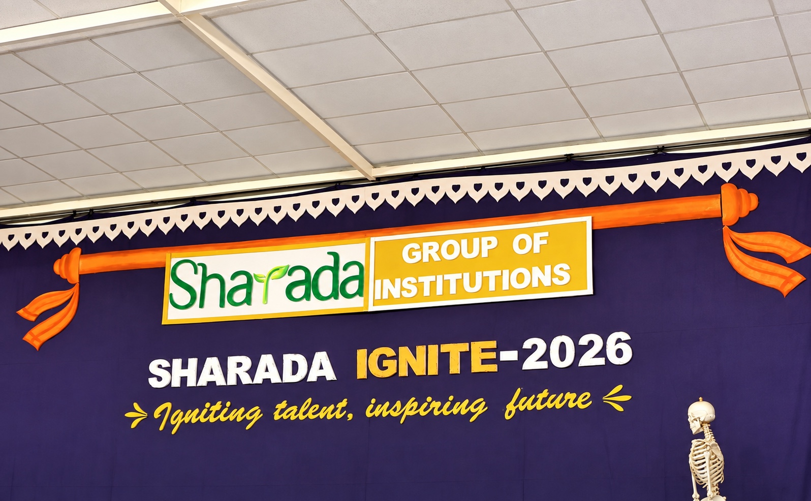 Sharada Ignite 2026 event backdrop, Sharada Group of Institutions